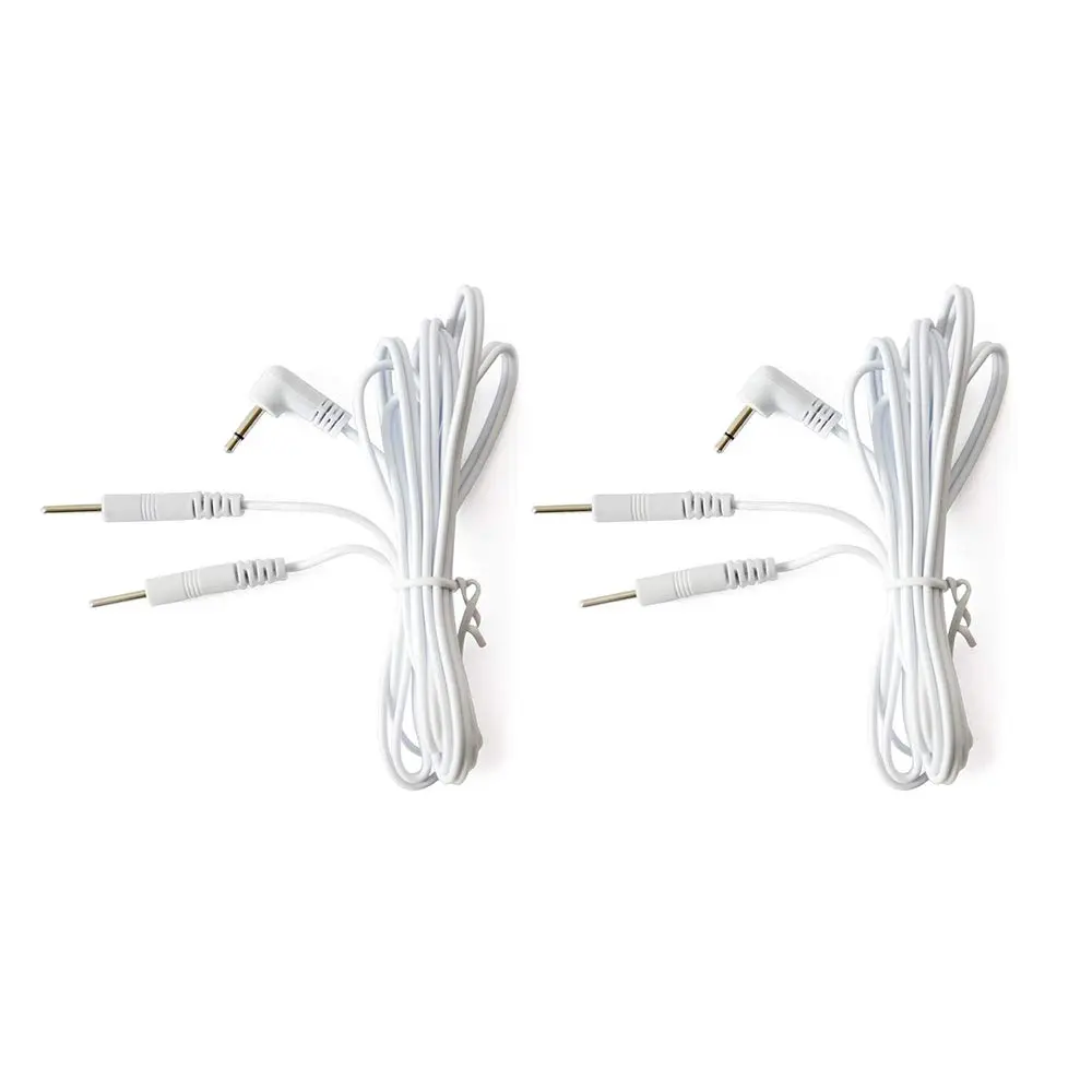 KONMED Tens Unit Cords for Tens/EMS Machine, 2.5mm, 2 pins, 60'' | Durable Electrotherapy Lead Wires - main product image