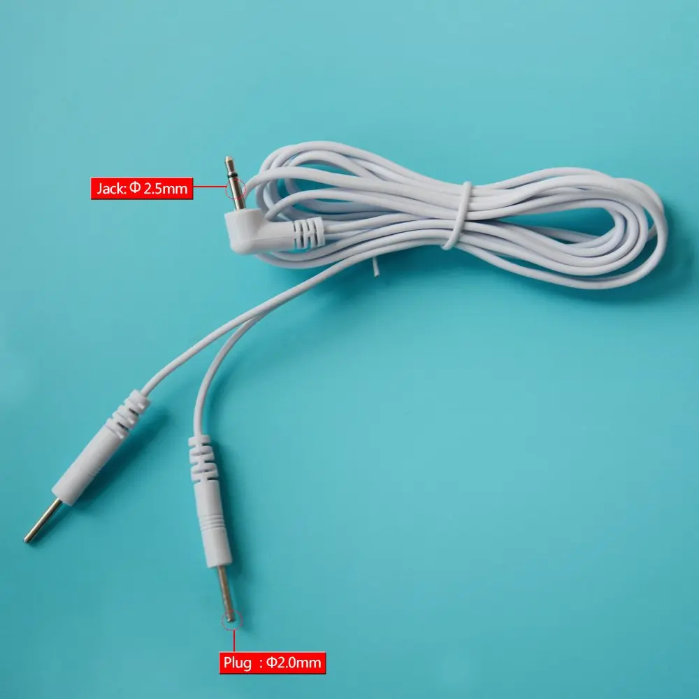 KONMED Tens Unit Cords for Tens/EMS Machine, 2.5mm, 2 pins, 60'' | Durable Electrotherapy Lead Wires - view 3