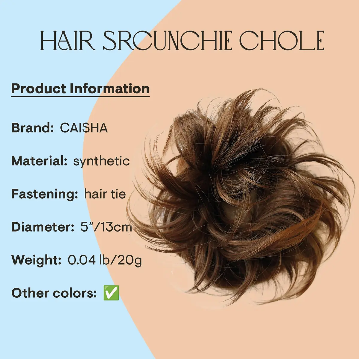 CAISHA Small Scrunchie Bun Chignon Messy Updo Hair Brown Mix G15C | Heat-Resistant Synthetic Hairpiece - view 2
