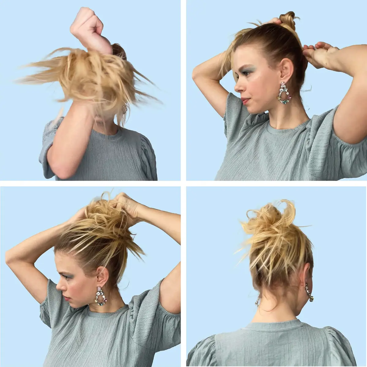 CAISHA Small Scrunchie Bun Chignon Messy Updo Hair Brunette G3C | Heat-Resistant Synthetic Fiber - view 5