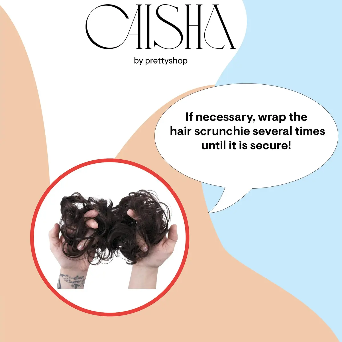 CAISHA Small Scrunchie Bun Chignon Messy Updo Hair Brunette G3C | Heat-Resistant Synthetic Fiber - view 8
