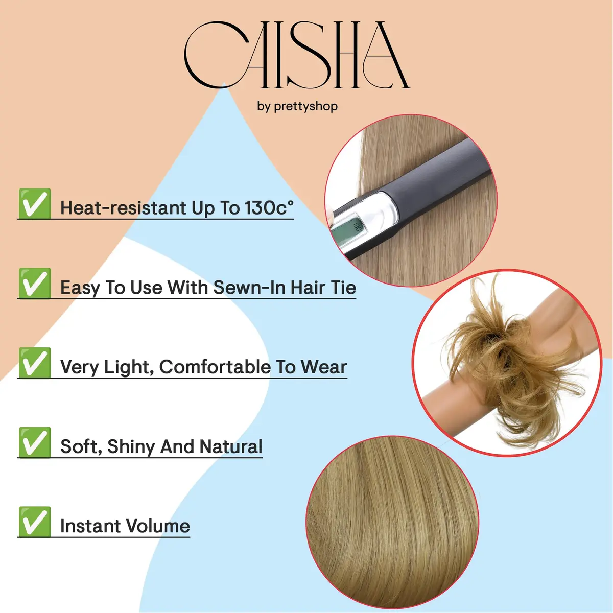 CAISHA Small Scrunchie Bun Chignon Messy Updo Hair Brunette G3C | Heat-Resistant Synthetic Fiber - view 4