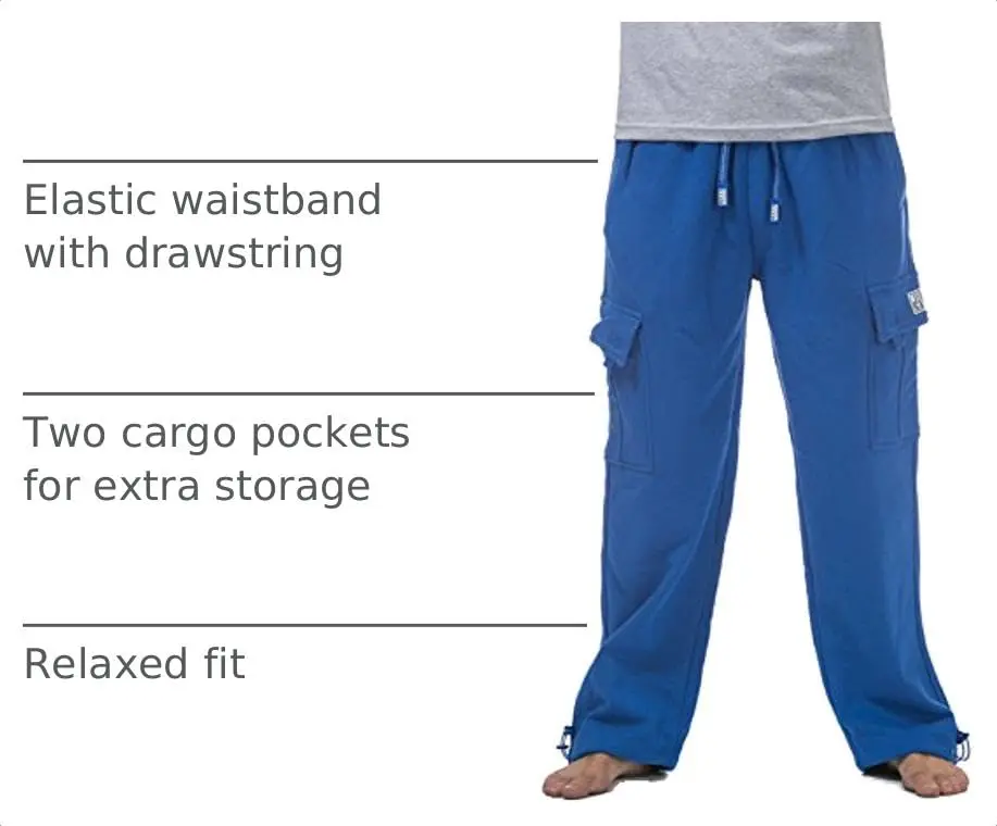 Pro Club Heavyweight Fleece Cargo Pants 2X-Large Royal Blue | Warm, Durable & Relaxed Fit - view 4
