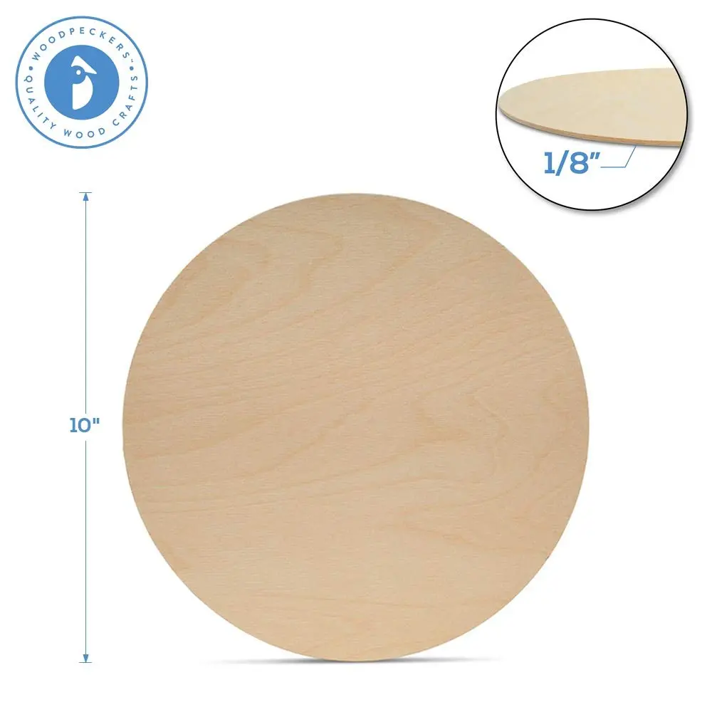 Woodpeckers 10 inch Unfinished Birch Plywood Circles | 1/8 Inch Thick Craft Discs - view 2