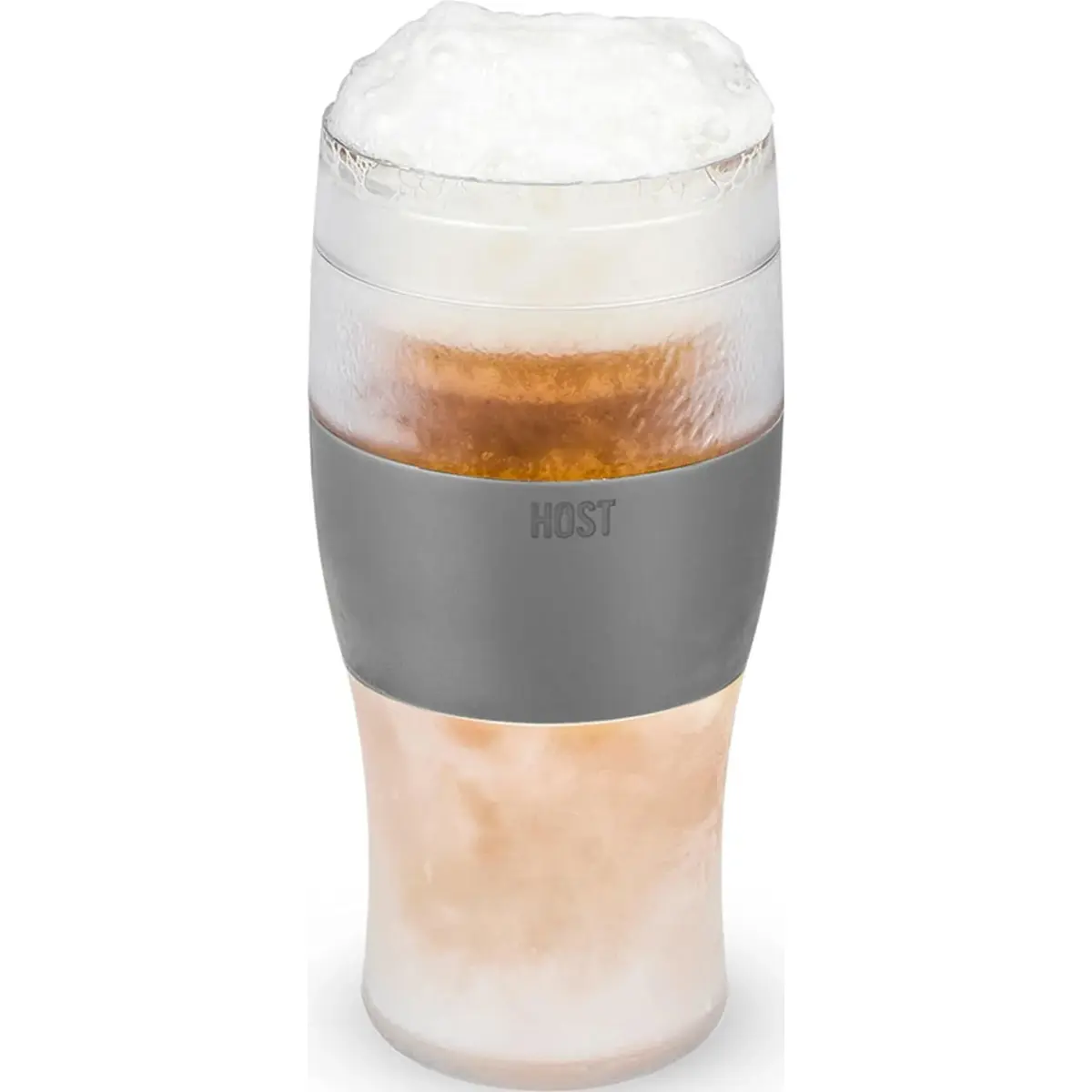 Host Freeze Beer Glasses, 16oz (473ml) Grey Pint Set | Keeps Beer Ice Cold for 2 Hours - main product image
