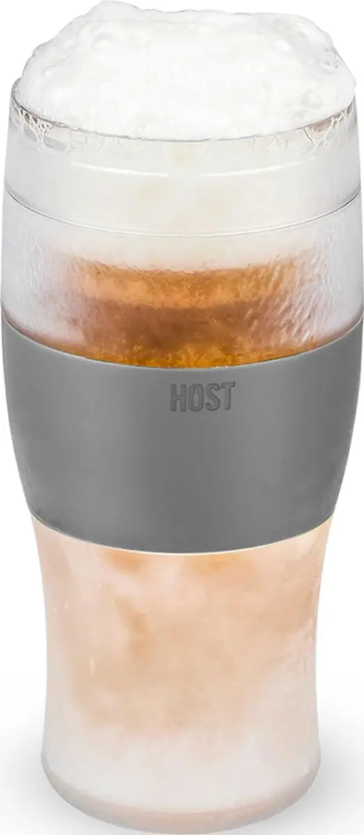 Host Freeze Beer Glasses, 16oz (473ml) Grey Pint Set | Keeps Beer Ice Cold for 2 Hours - main product image