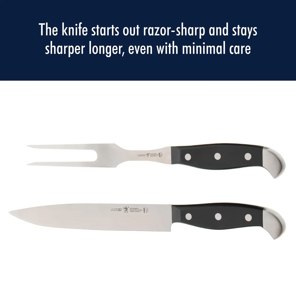 HENCKELS Statement 2 pc Turkey Carving Knife & Fork Set, German Engineered | Precision Carving Tools for Meat - view 5