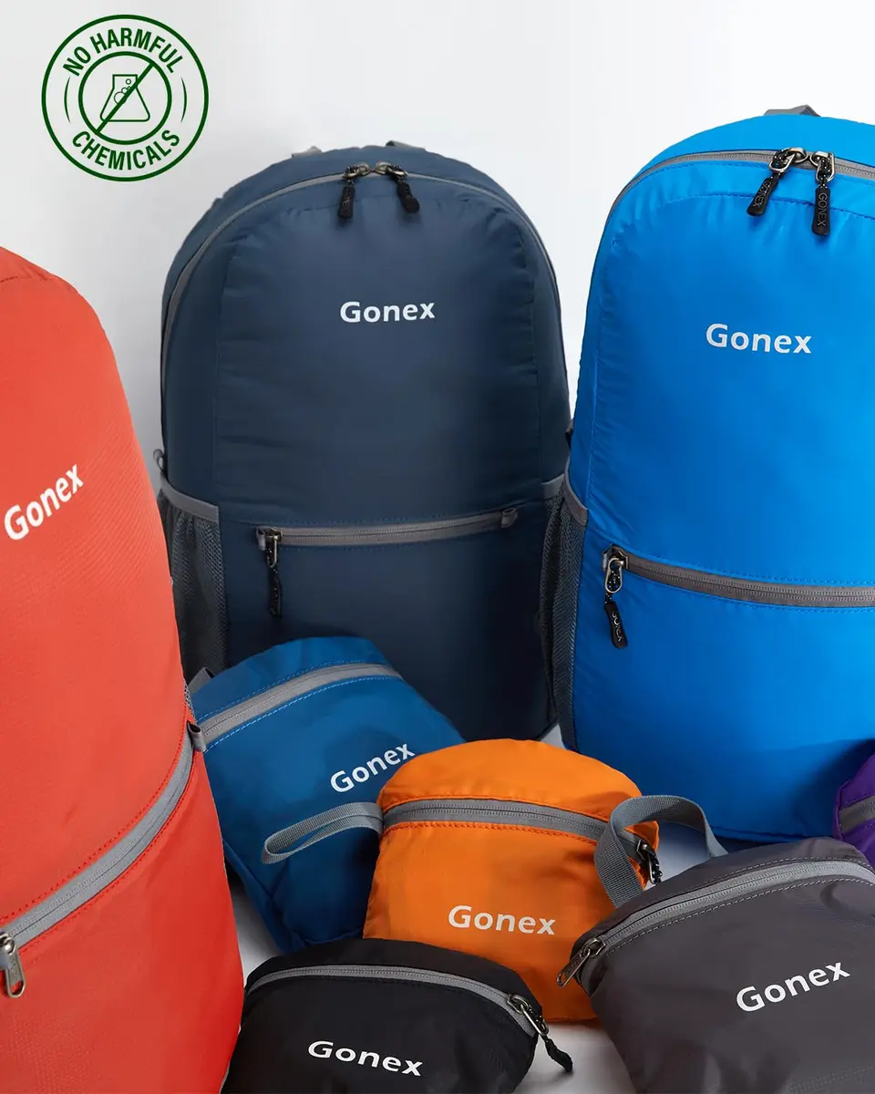 Gonex Packable Daypack Backpack 20L Lightweight Foldable Travel Bag | Water & Tear Resistant Nylon, Compact & Unfold Size 44x30x15cm - view 6