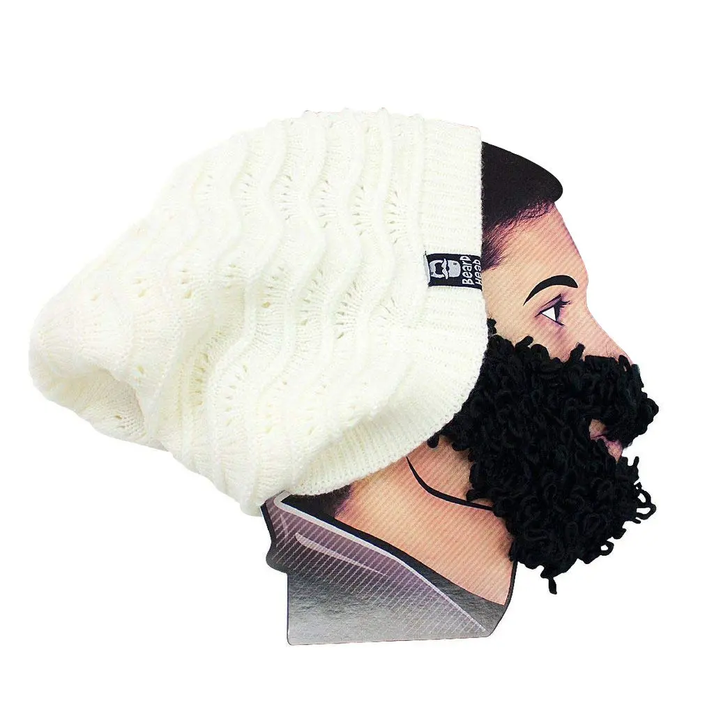 Beard Head Curly Pearl Beard Hat - Original Slouchy Beanie and Removable Beard | Fun, Warm & Adjustable - main product image