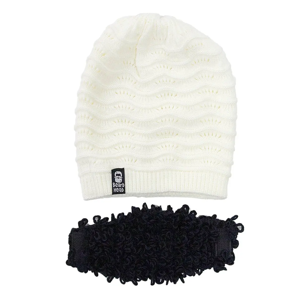 Beard Head Curly Pearl Beard Hat - Original Slouchy Beanie and Removable Beard | Fun, Warm & Adjustable - view 2