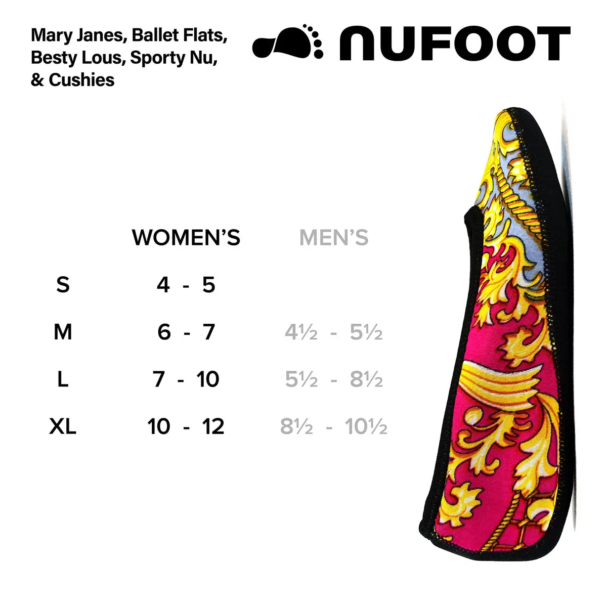 Nufoot Ballet Flats Fuzzies Women's Slippers, Foldable, Flexible Flat, Gold Snake, Medium | Indoor Comfort & Travel Friendly - view 7