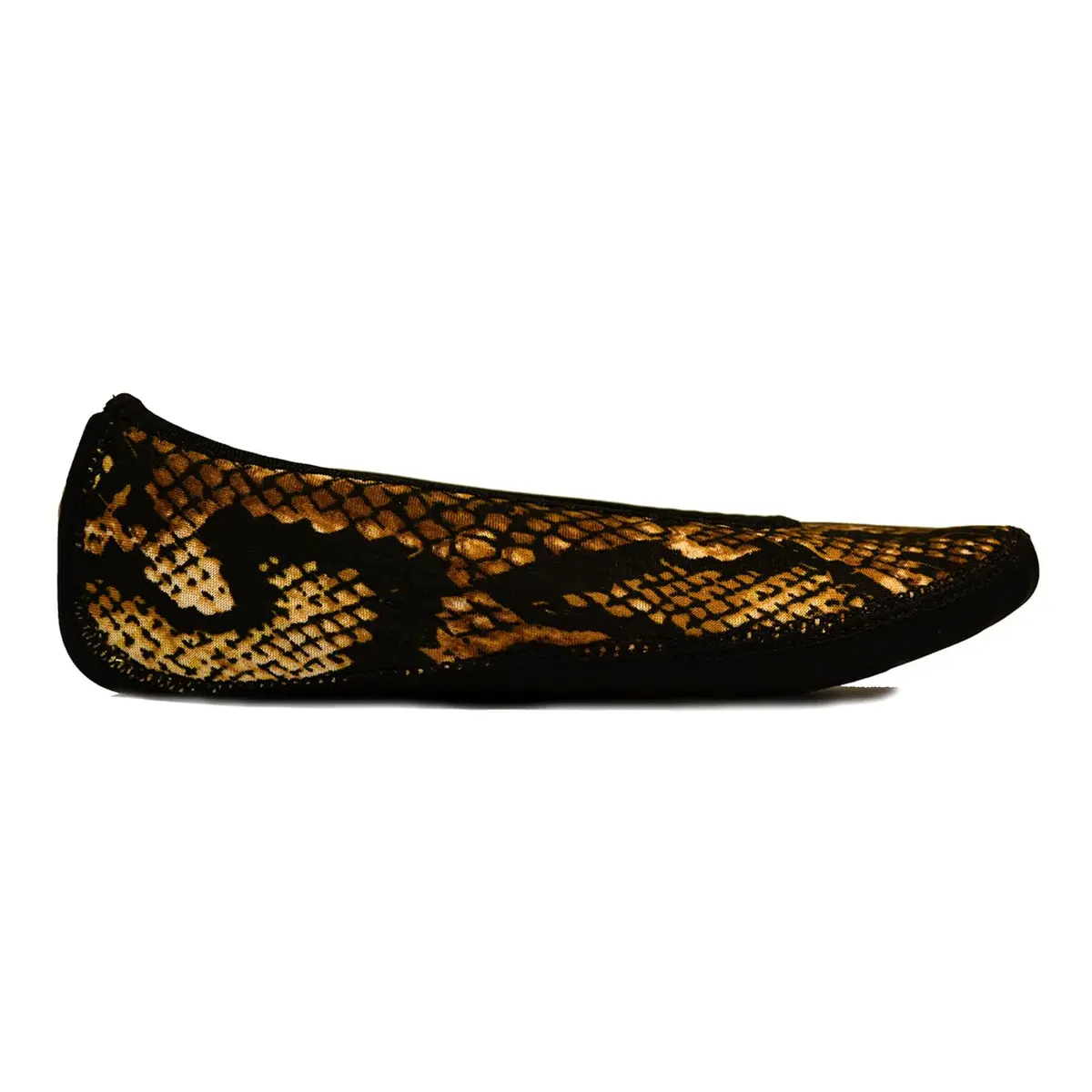Nufoot Ballet Flats Fuzzies Women's Slippers, Foldable, Flexible Flat, Gold Snake, Medium | Indoor Comfort & Travel Friendly - view 5