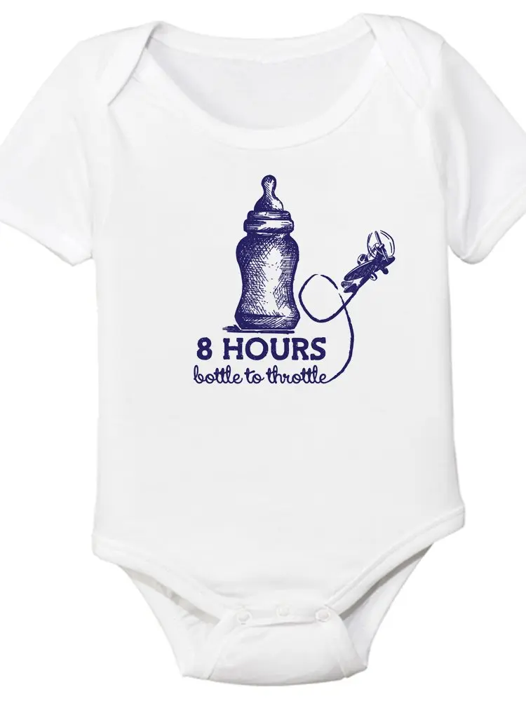 Luso Aviation 8 Hours Bottle to Throttle Baby Onesie 6 Months | Aviation Themed Cotton Fitted - main product image