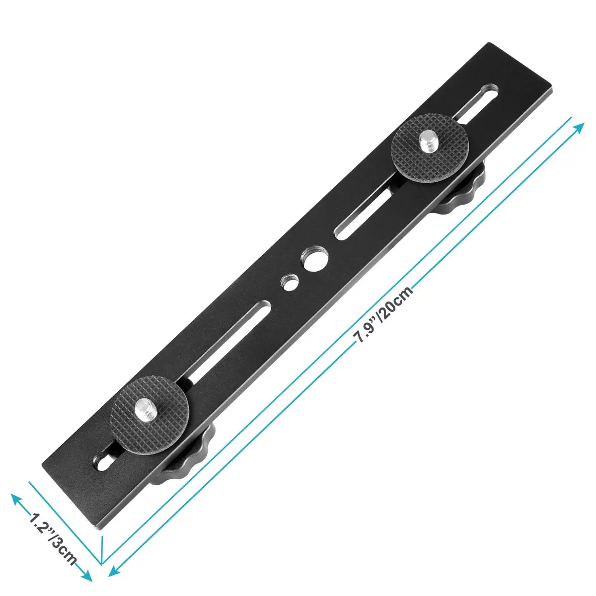 NEEWER 8"/20.3cm Dual Camera Mount Bracket with 1/4" & 3/8" Screws | Mount Two Cameras on Tripod - view 5