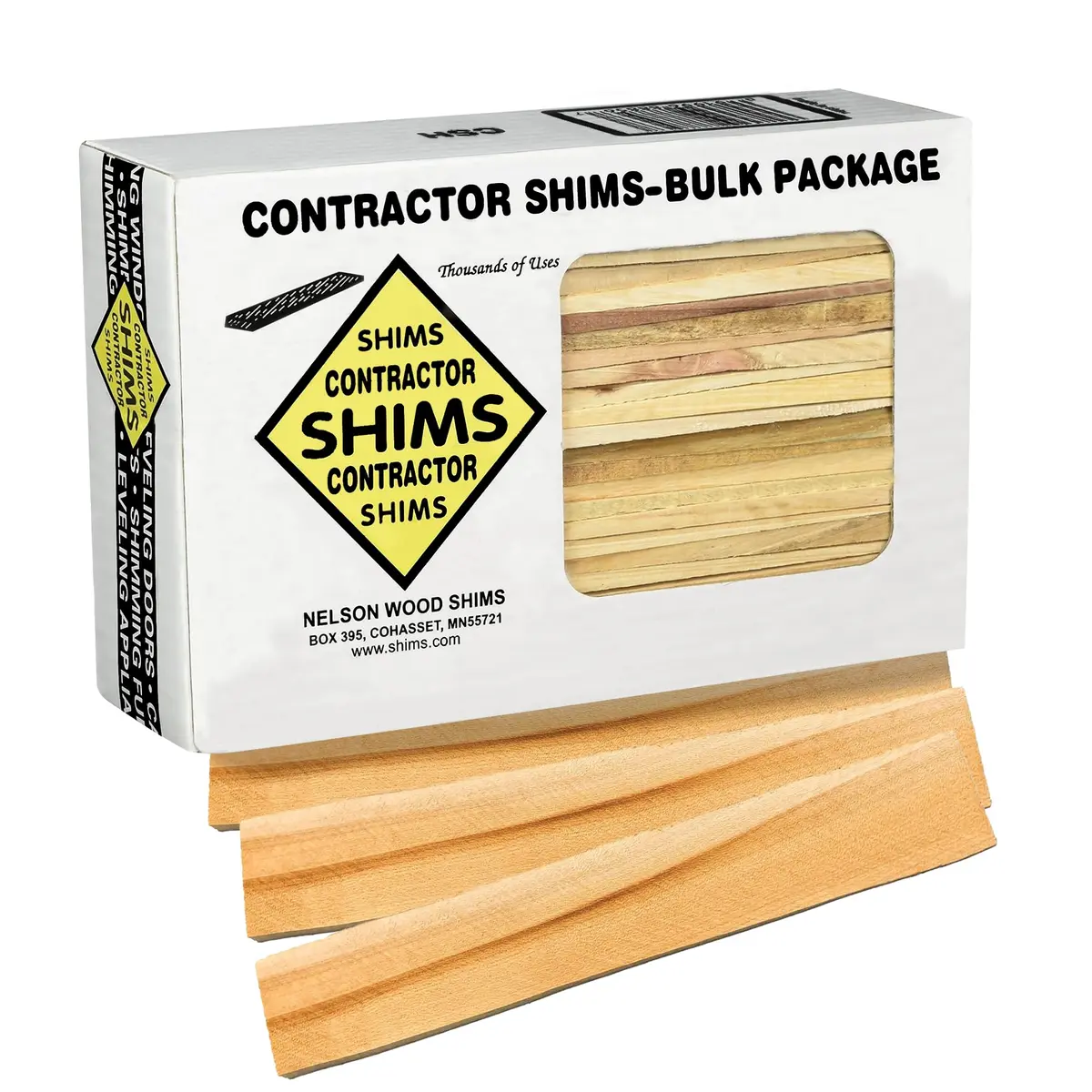 Nelson Wood Shims Contractor Grade 56 Count - 8 Inch Beddar Wood Shims | Leveling & Installation Aid - main product image