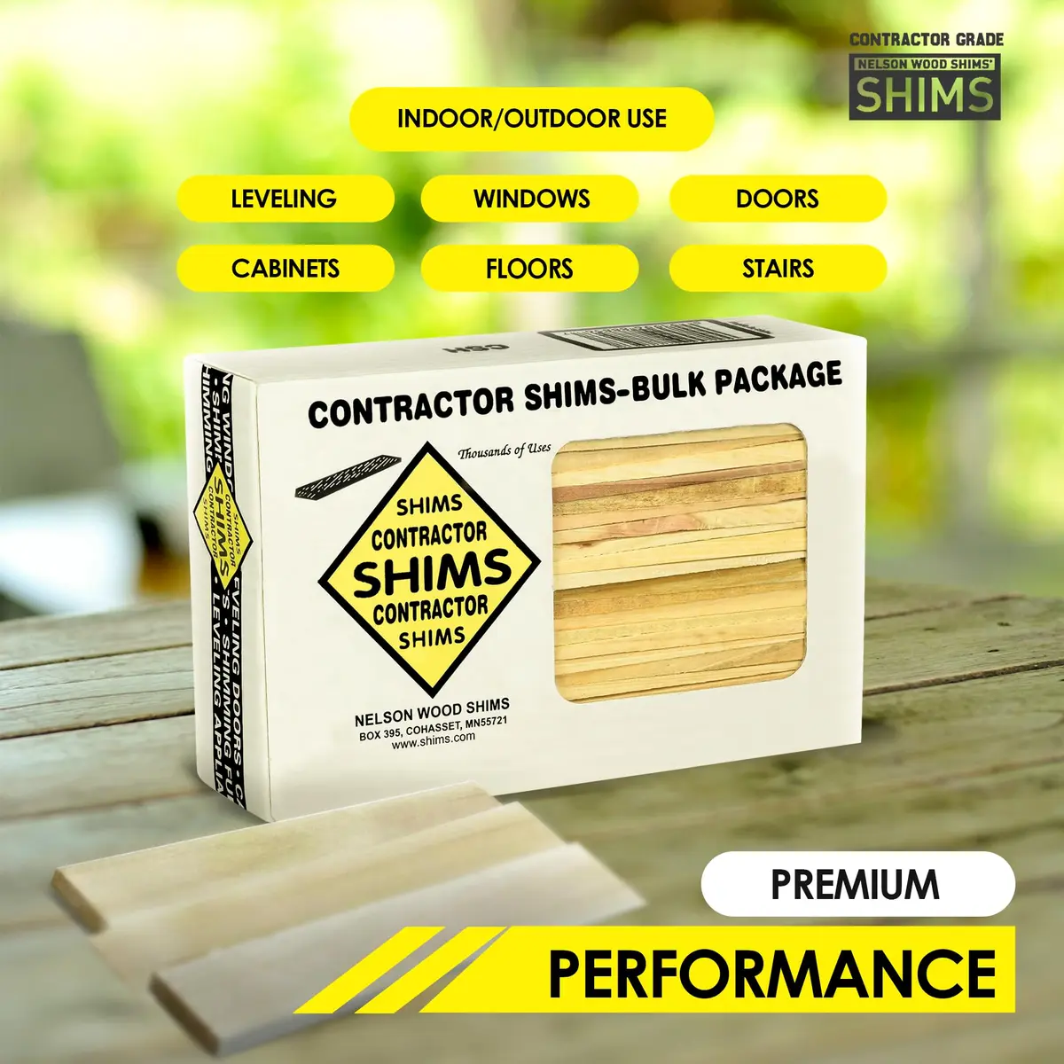 Nelson Wood Shims Contractor Grade 56 Count - 8 Inch Beddar Wood Shims | Leveling & Installation Aid - view 3