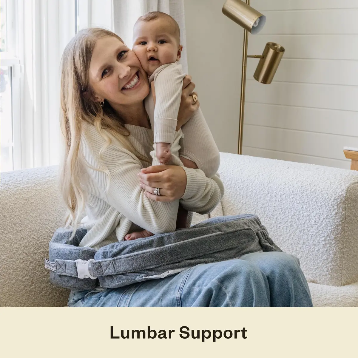 My Brest Friend Nursing Pillow - Deluxe - Enhanced Comfort w/ Slipcover - Ergonomic Breastfeeding Pillow For Ultimate Support For Mom & Baby - Adjustable Pillow W/ Handy Side Pocket, Evening Grey - view 4