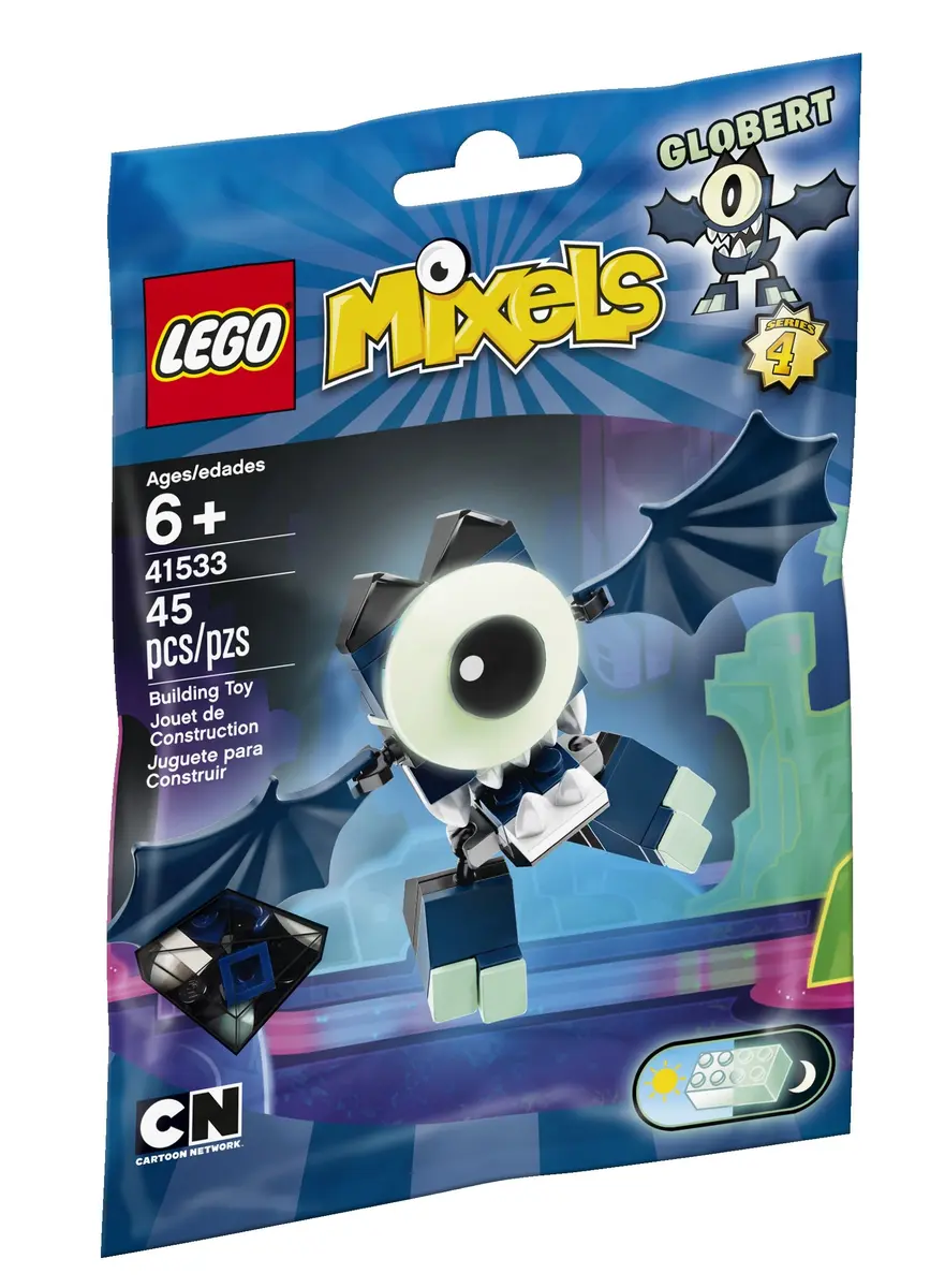 LEGO Mixels 41533 Globert Building Kit | Glow-in-the-dark Cyclops Eye, Movable Wings, 7cm Tall - main product image