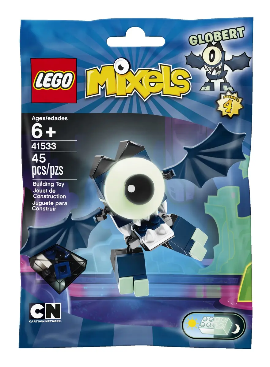 LEGO Mixels 41533 Globert Building Kit | Glow-in-the-dark Cyclops Eye, Movable Wings, 7cm Tall - view 2