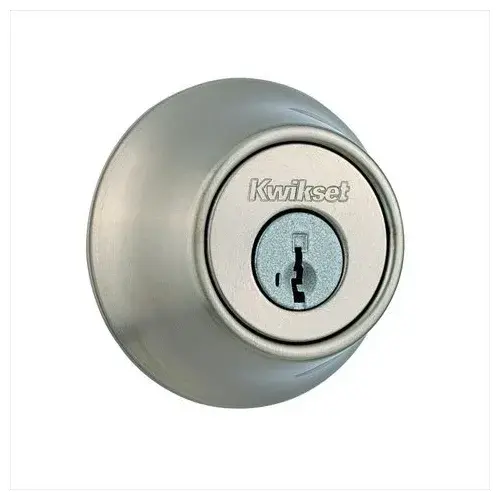 Kwikset Single Cylinder Deadbolt with SmartKey Lock, Satin Nickel | Secure Entry for Indian Homes - main product image