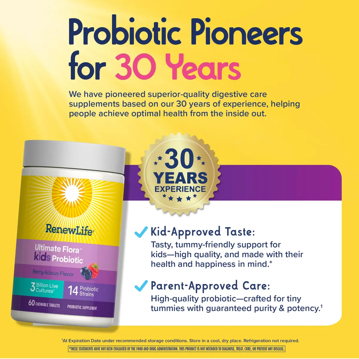 Renew Life Ultimate Flora Kids Probiotic Chewables 60 Count | Supports Digestive & Immune Health - view 5