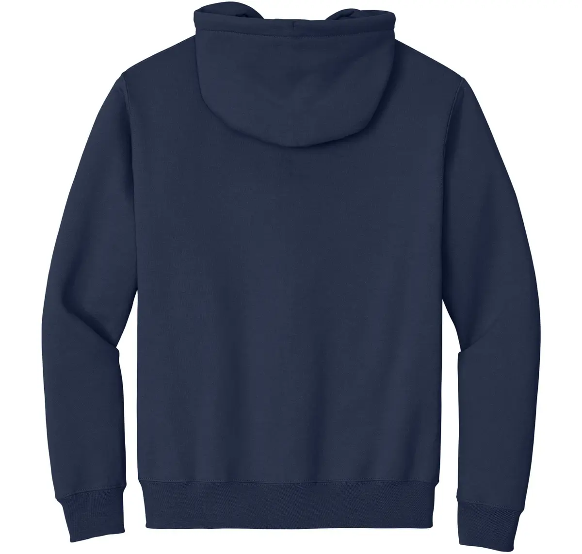 Port & Co Tall Essential Fleece Full-Zip Hooded Sweatshirt, Navy, LT | Extra Length, Cozy Midweight Fleece - view 6