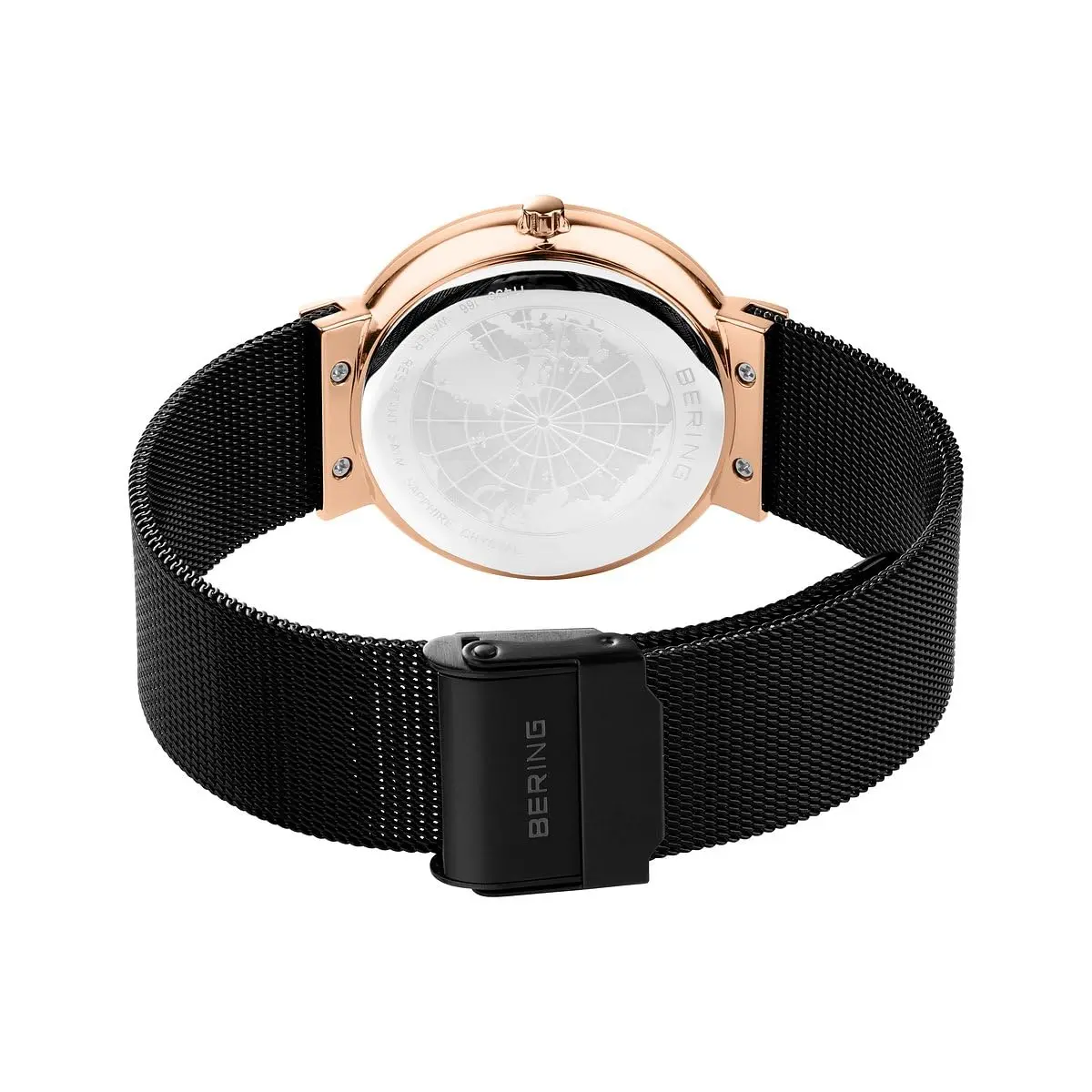BERING Women's Quartz Watch - Ceramic Collection with Sapphire Glass, Rose Gold/Black, 35mm | Minimalist Danish Design - view 2