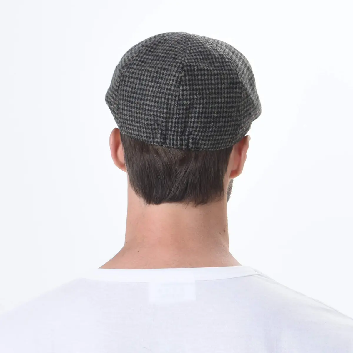 WITHMOONS Tweed Newsboy Hat Faux Leather Brim | Fall/Winter Wool Flat Cap (54-57cm) - view 4