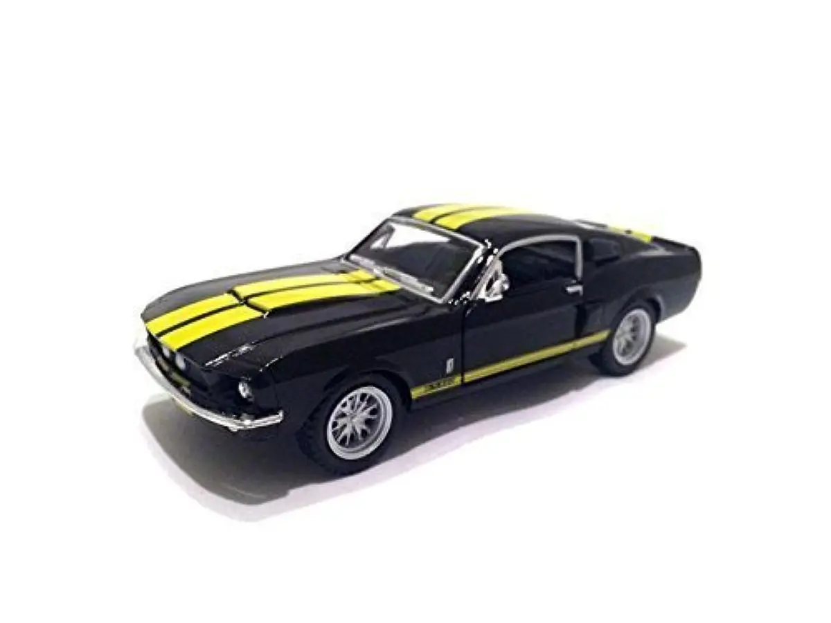KiNSMART 1967 Ford Shelby Mustang GT500 1:38 Scale 5" Die Cast Metal Model Toy Muscle Car (Black) - main product image