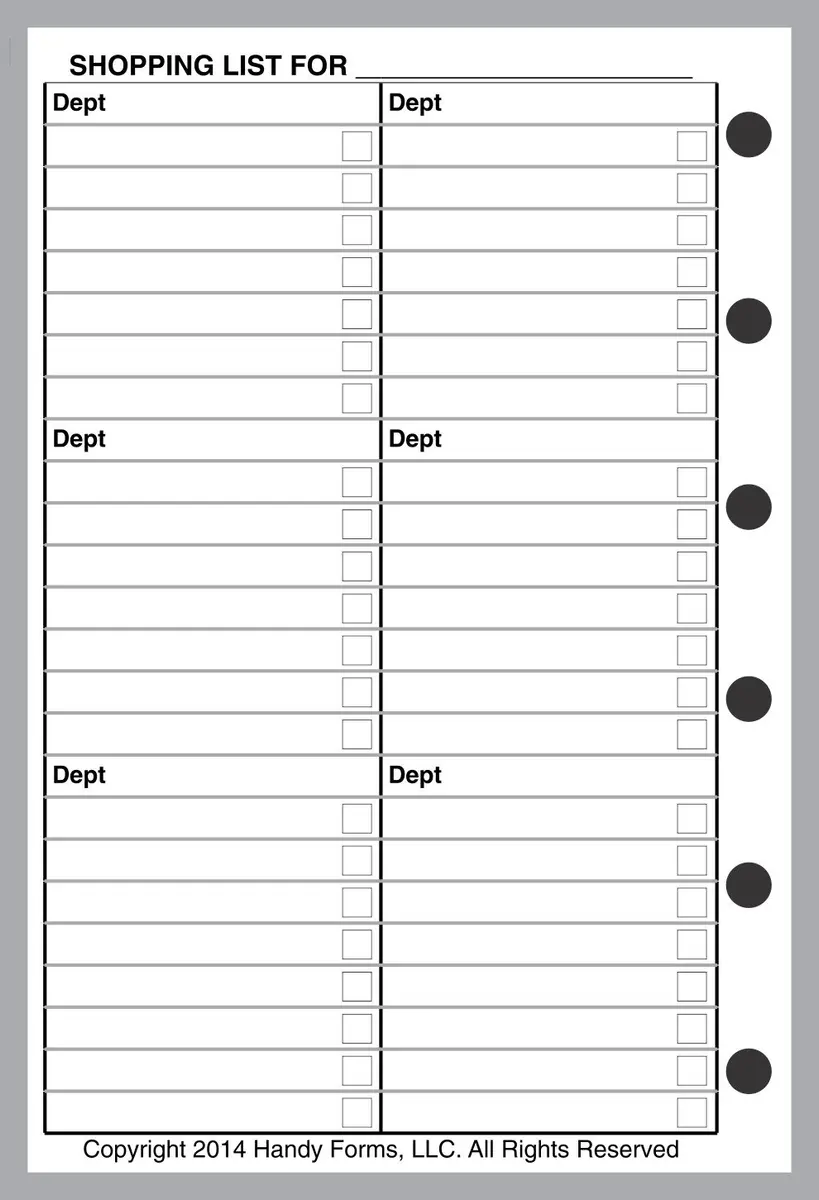 Handy Forms Pocket Shopping List 50 Sheets 3.25" x 4.75" | Store & Department Organizer - main product image