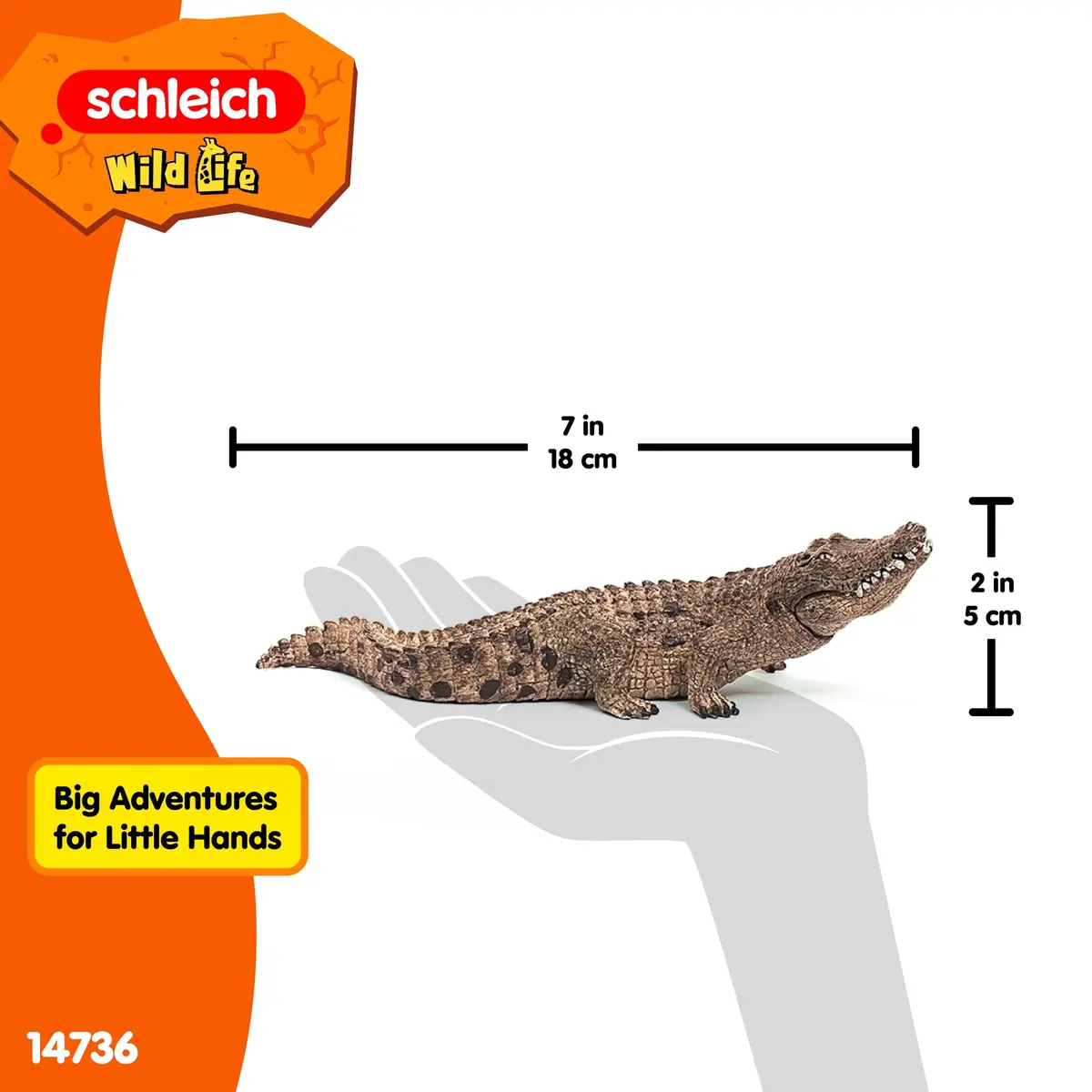 Schleich Wild Life Crocodile Toy Figurine with Movable Jaw | Realistic Animal Play for Ages 3+ - view 5