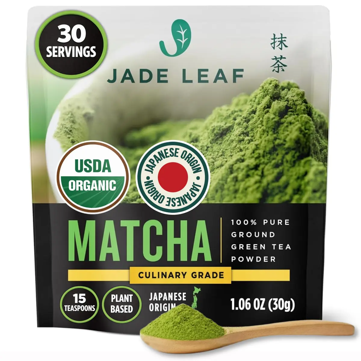 Jade Leaf Matcha Powder 30g | Organic Culinary Grade for Smooth, Rich Flavor - main product image