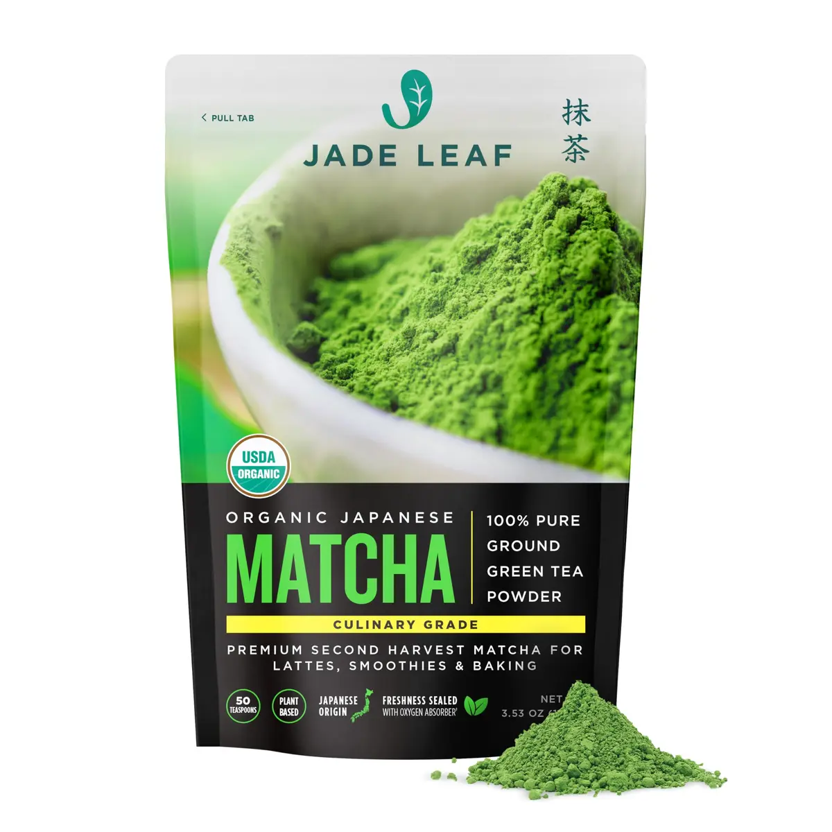 Jade Leaf Matcha Powder, Organic Culinary Grade, 100g (3.53oz) | Japanese Organic Matcha for Smoothies & Baking - main product image