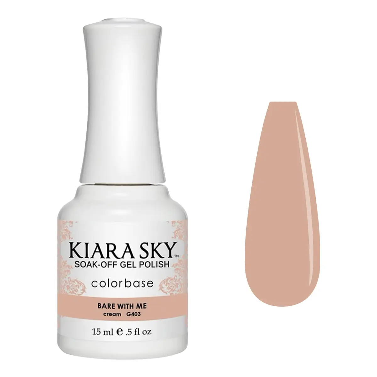 KIARA SKY Soak Off LED UV Gel Polish - Bare With Me - Nude Beige Sand Cover Color G403 | Long Lasting, Cruelty-Free, Made in USA - main product image