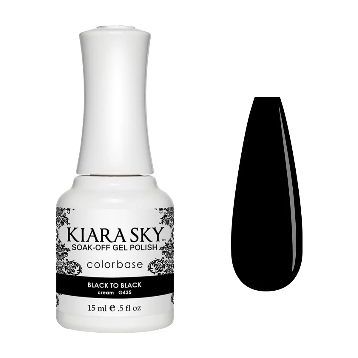 KIARA SKY Soak Off Gel Nail Polish 0.5 fl oz — Classic Black, Long-Lasting, High-Gloss Finish, USA Import - main product image