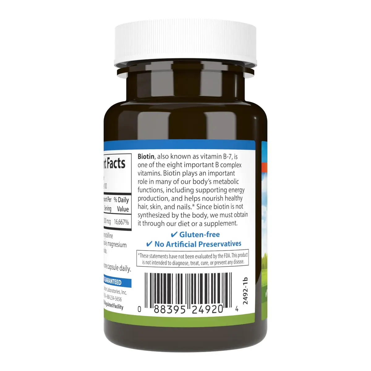 Carlson Biotin 5000 mcg | Supports Hair, Nails & Skin | 100 Capsules - view 3