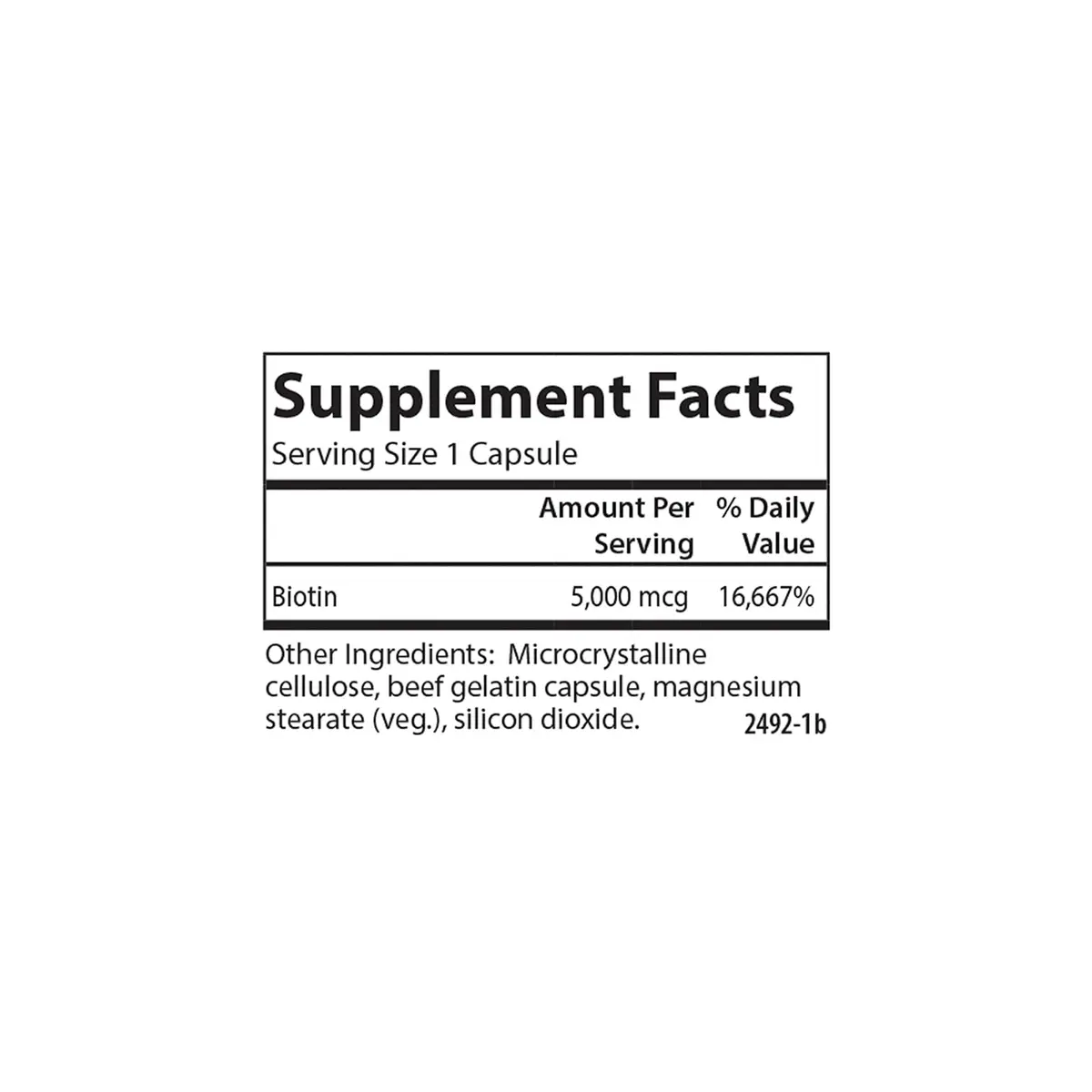 Carlson Biotin 5000 mcg | Supports Hair, Nails & Skin | 100 Capsules - view 4