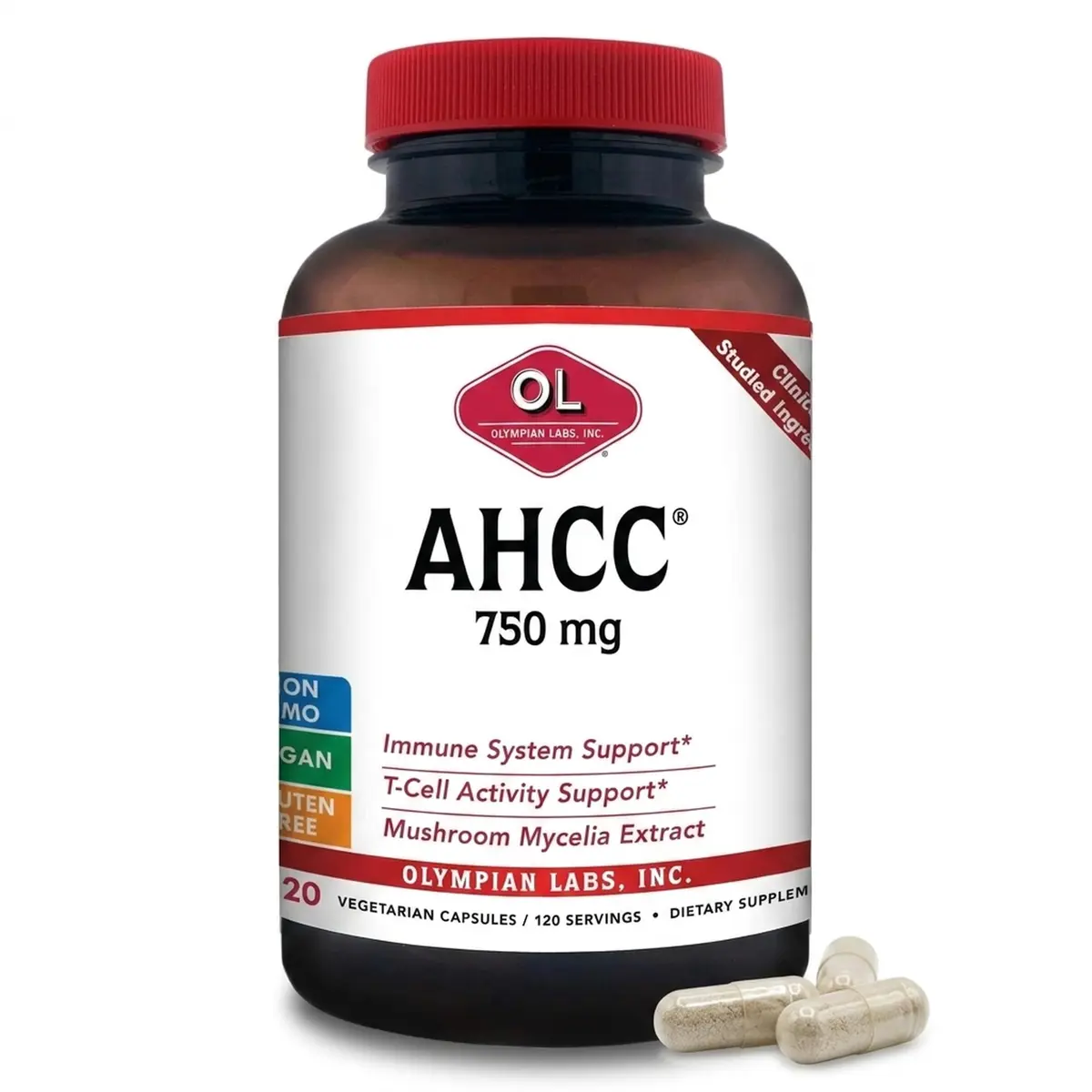 Olympian Labs Premium AHCC Supplement 750mg | Supports Immune & Liver Health - main product image