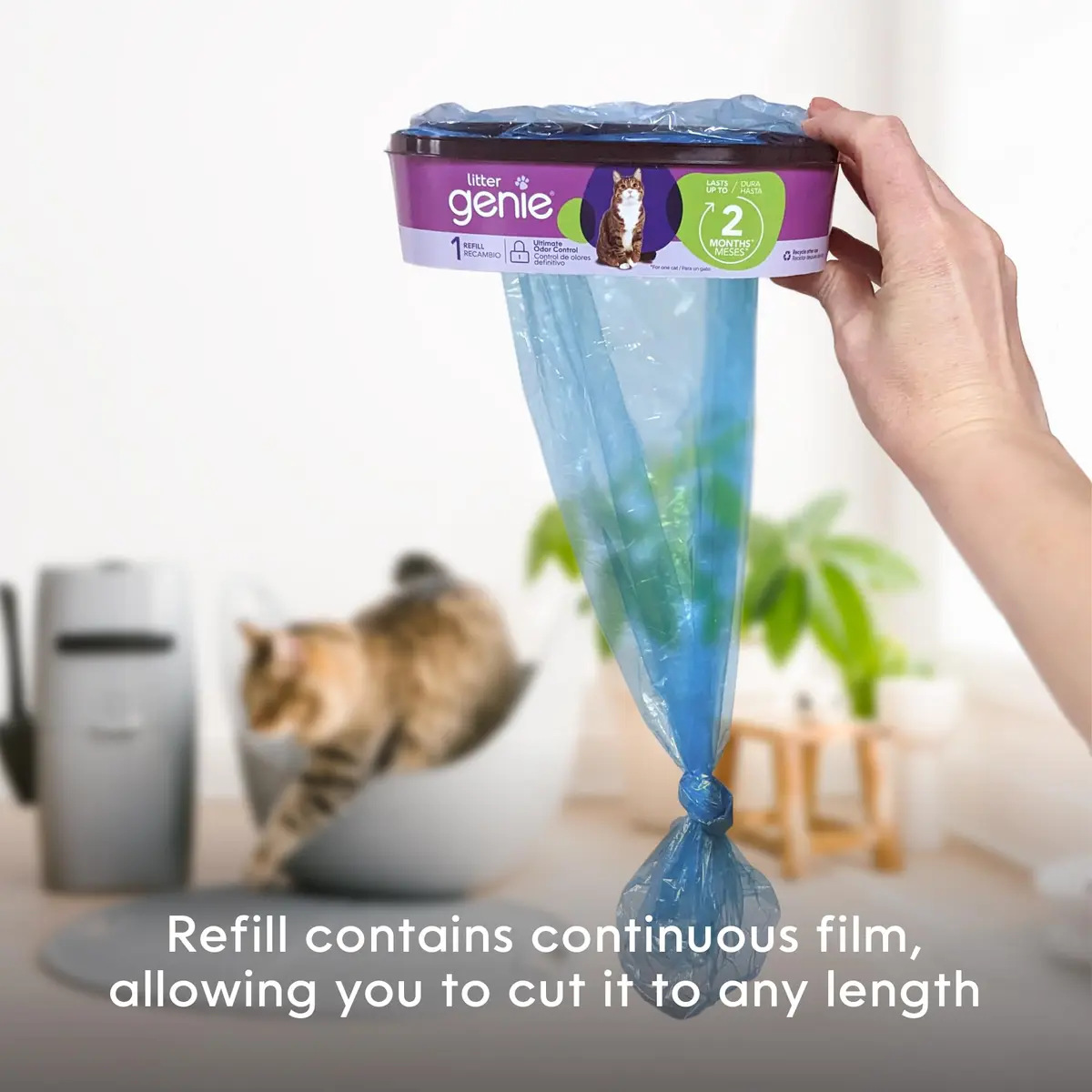 Litter Genie Standard Square Refill Bags, 4-Pack | Odor-Locking, Custom Length, 56 ft - view 5