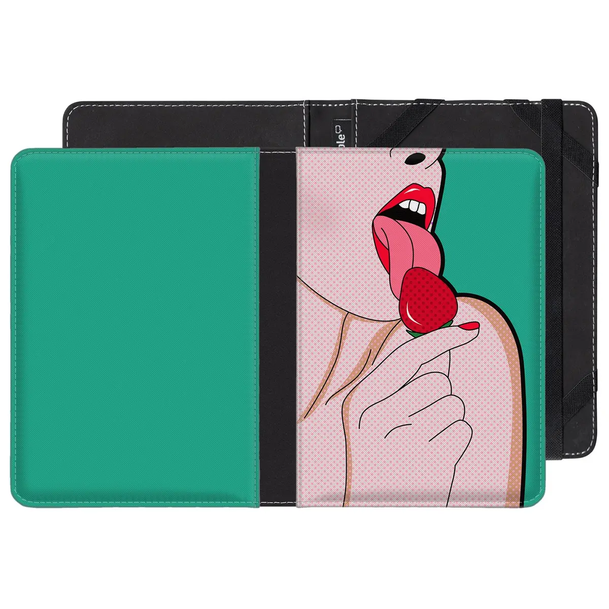 caseable Kindle and Kindle Paperwhite Case, Face Strawberry | Hardback-style protective cover with neoprene shock-absorber (70-120 chars) - view 2