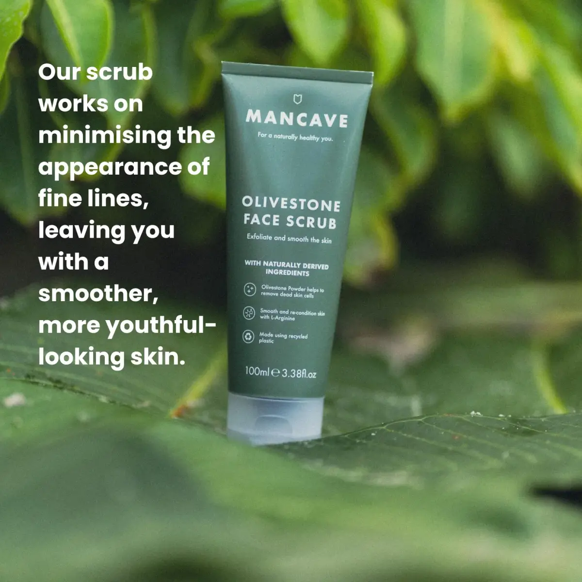 ManCave Natural Olivestone Face Scrub 100ml | Exfoliates & Hydrates for Smoother Skin - view 5