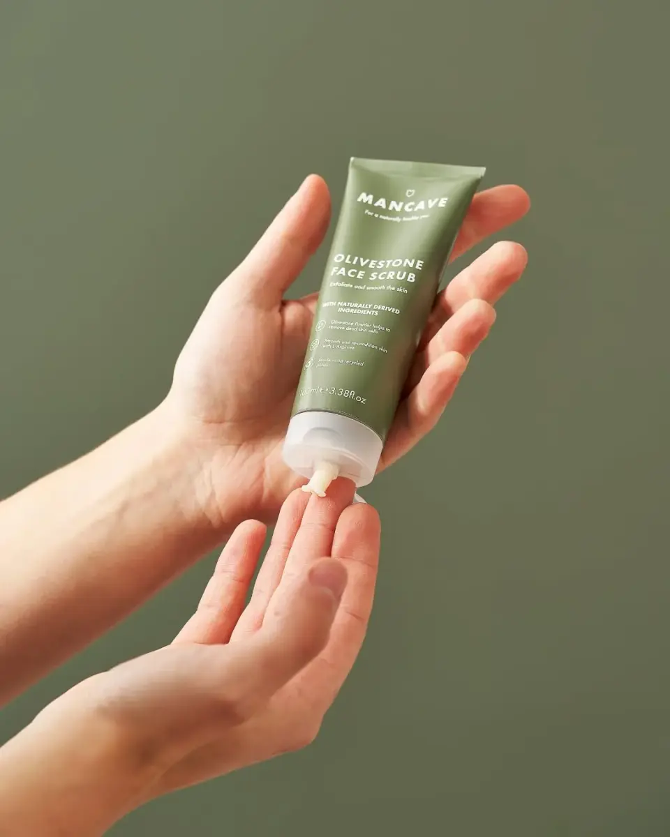 ManCave Natural Olivestone Face Scrub 100ml | Exfoliates & Hydrates for Smoother Skin - view 3