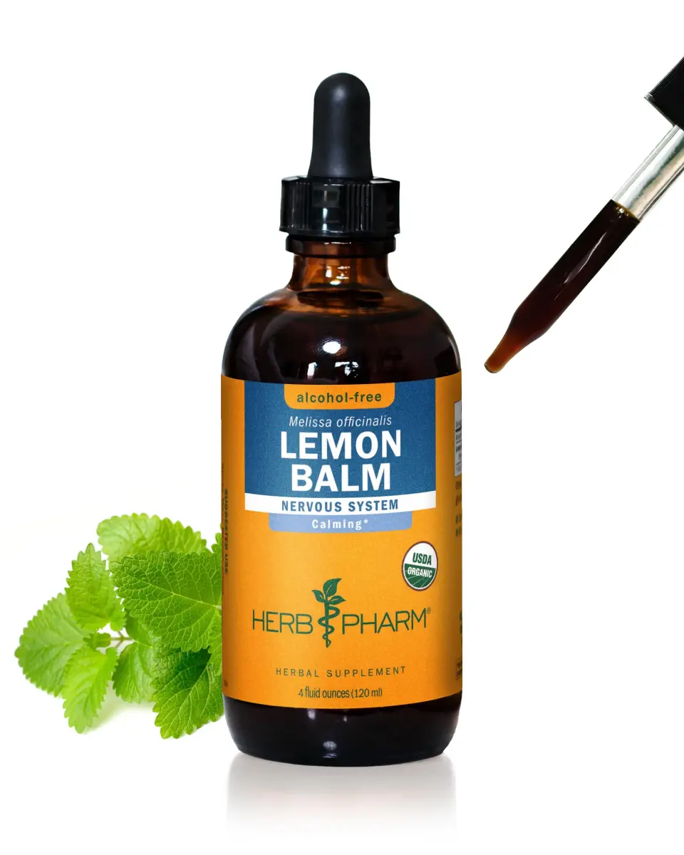 Herb Pharm Organic Lemon Balm Extract Alcohol-Free Liquid 118ml (4 Fl Oz) | Calming Support for Nervous System - main product image