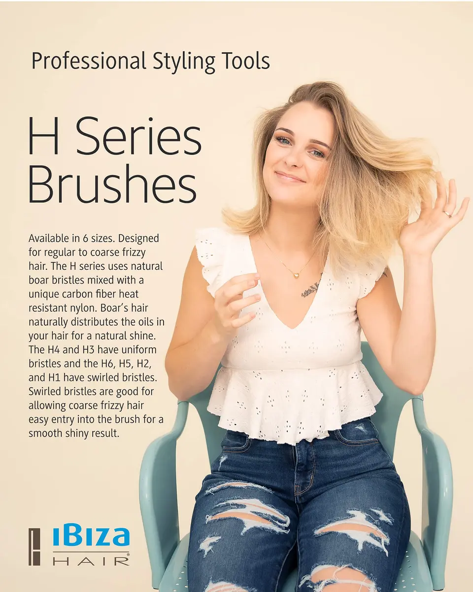 Ibiza Hair - Round Boar Bristle Brush (H6-80mm) | Natural Shine & Frizz Control - view 2