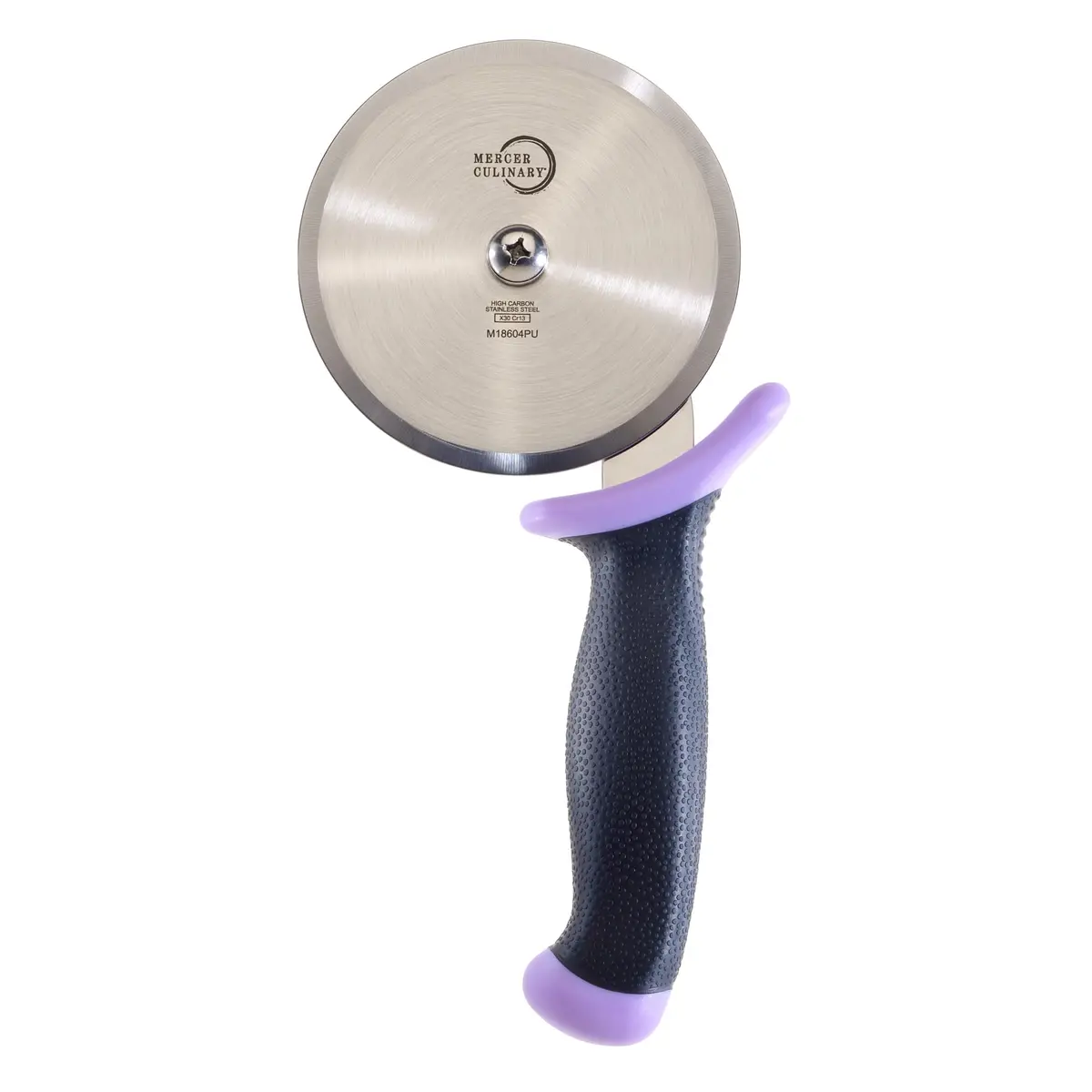 Mercer Culinary Millennia Pizza Cutter with Purple Handle, 4 Inch Wheel, Stainless Steel | High-Performance Japanese Steel Blade - view 3