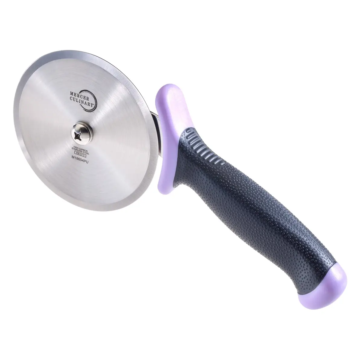 Mercer Culinary Millennia Pizza Cutter with Purple Handle, 4 Inch Wheel, Stainless Steel | High-Performance Japanese Steel Blade - view 4