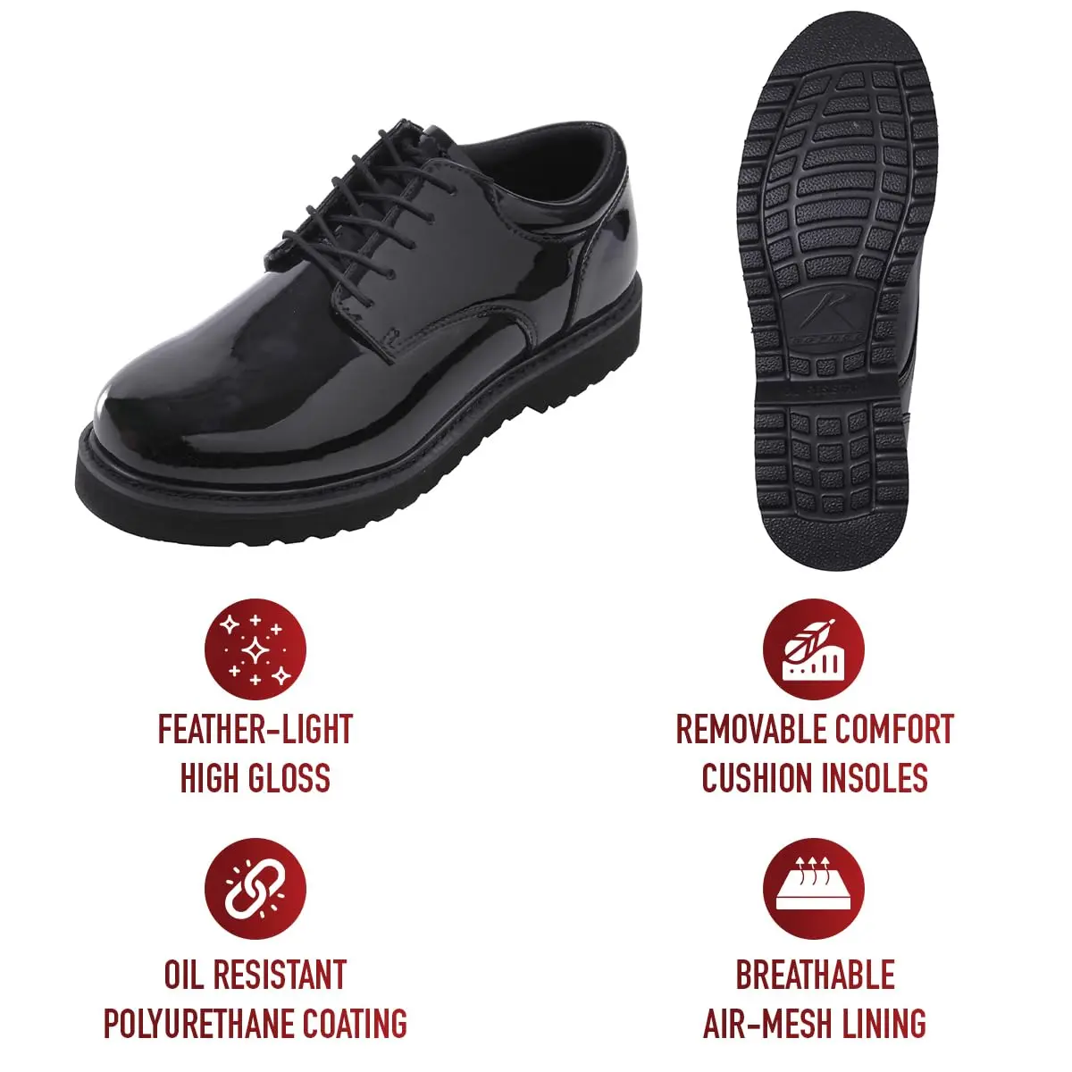 Rothco Uniform Oxford Dress Work Shoe, Black, 8.5 | Professional, Durable & Comfortable - view 6