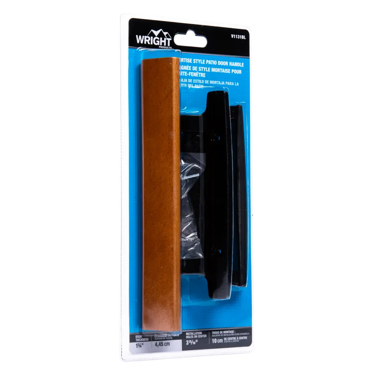 Wright Products V1131BL Replacement Mortise Patio Handle, Wood/Black, 3-15/16 in (9.9 cm) - view 2