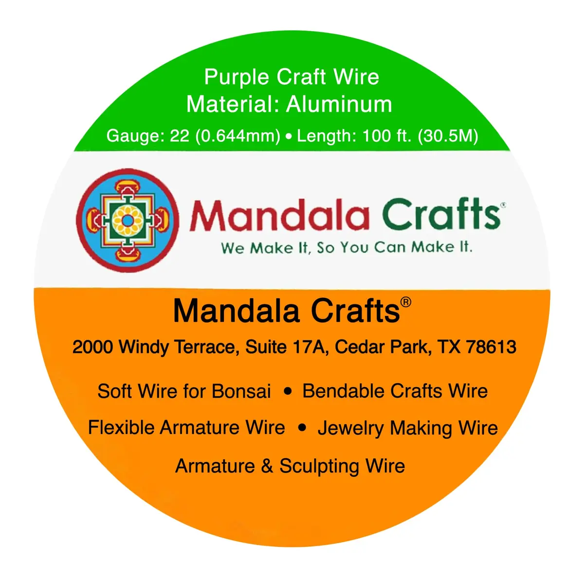 Mandala Crafts 22 Gauge Purple Anodized Aluminum Craft Wire, 100 FT | Durable, Shapeable & Tarnish-Resistant - view 3
