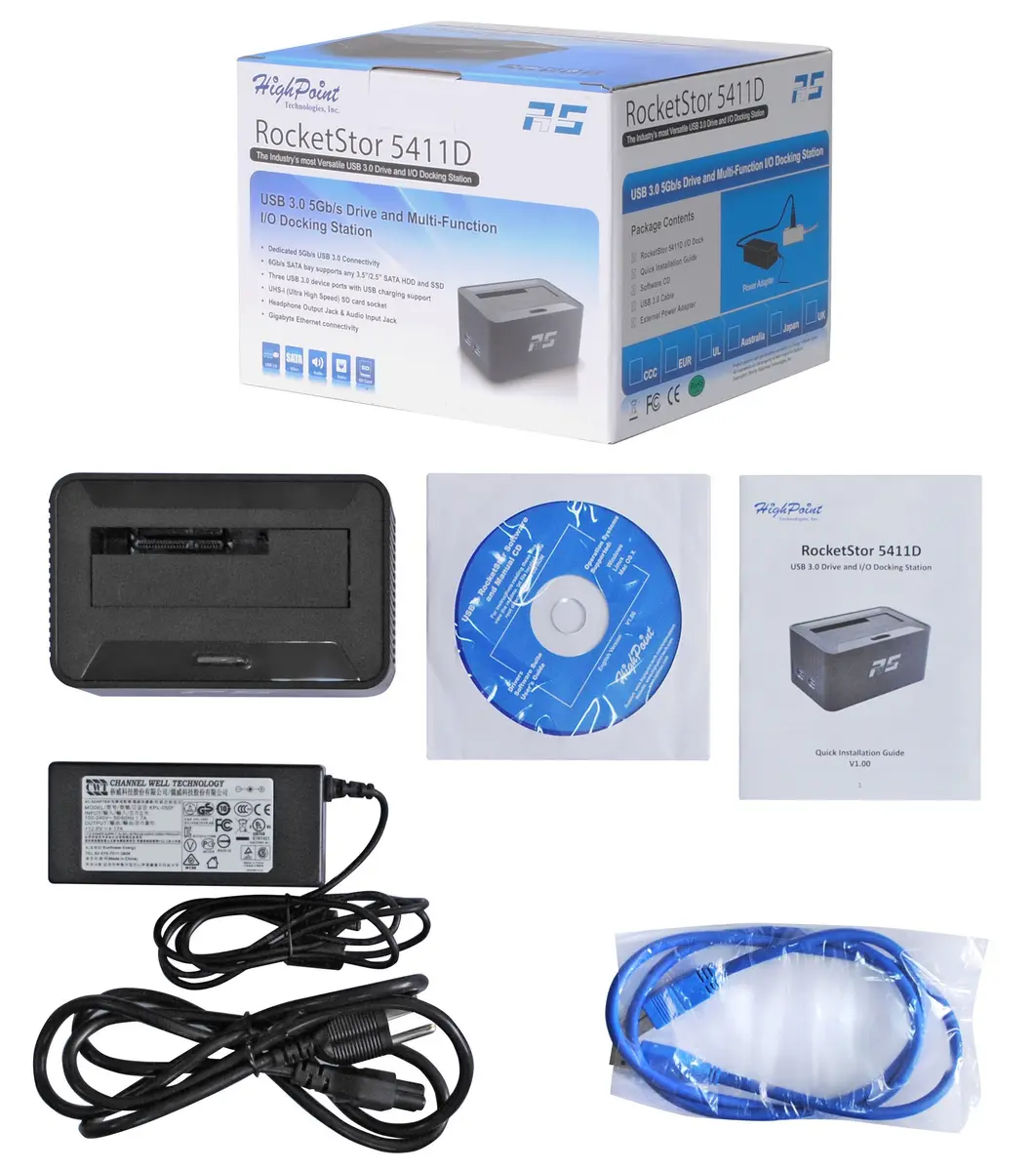HighPoint RocketStor 5411D – USB 3.0 Drive Dock + 7 Ports | Versatile USB & SATA Connectivity - view 6
